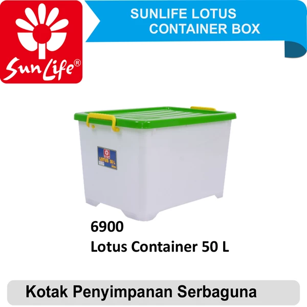 lotus box plastik container 50L dengan roda