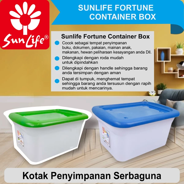box plastik container fortune 30L dengan roda