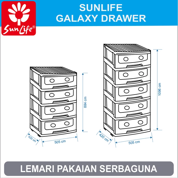 Galaxy Japanese plastic drawer stack 4 and 5